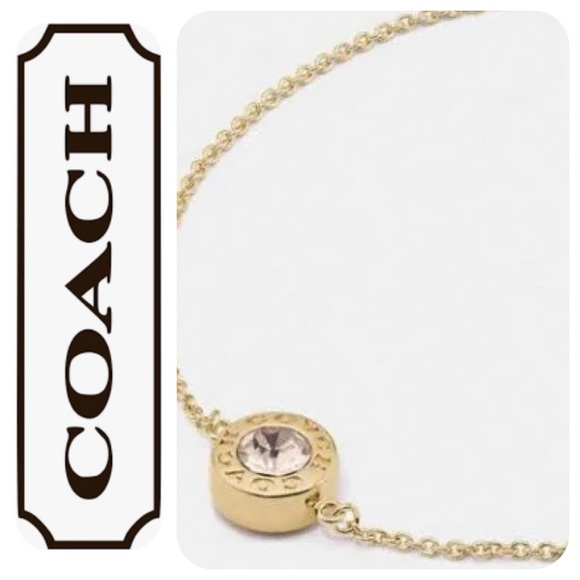 Coach Open Circle Slider Bracelet- Gold/Pink, BNWT | Style No. F67072 - Picture 1 of 6
